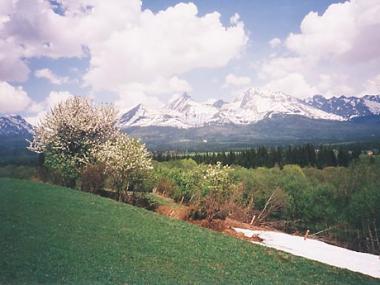 Kvitnúce  stromy a posledný sneh - 1. máj 2000